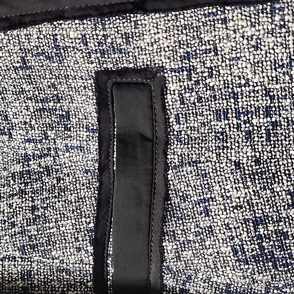 MICHAEL KORS Tweed Blazer 10 M Cropped Black Blue Boucle Jacket Blazer - Picture 12 of 16